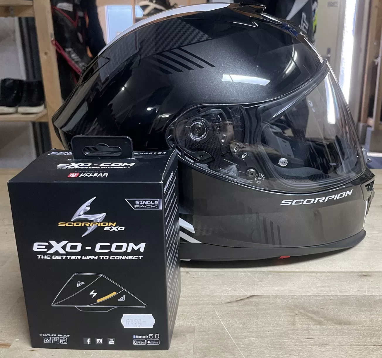 Casque intégral Scorpion Exo 520 + intercom Scorpion - Taille L