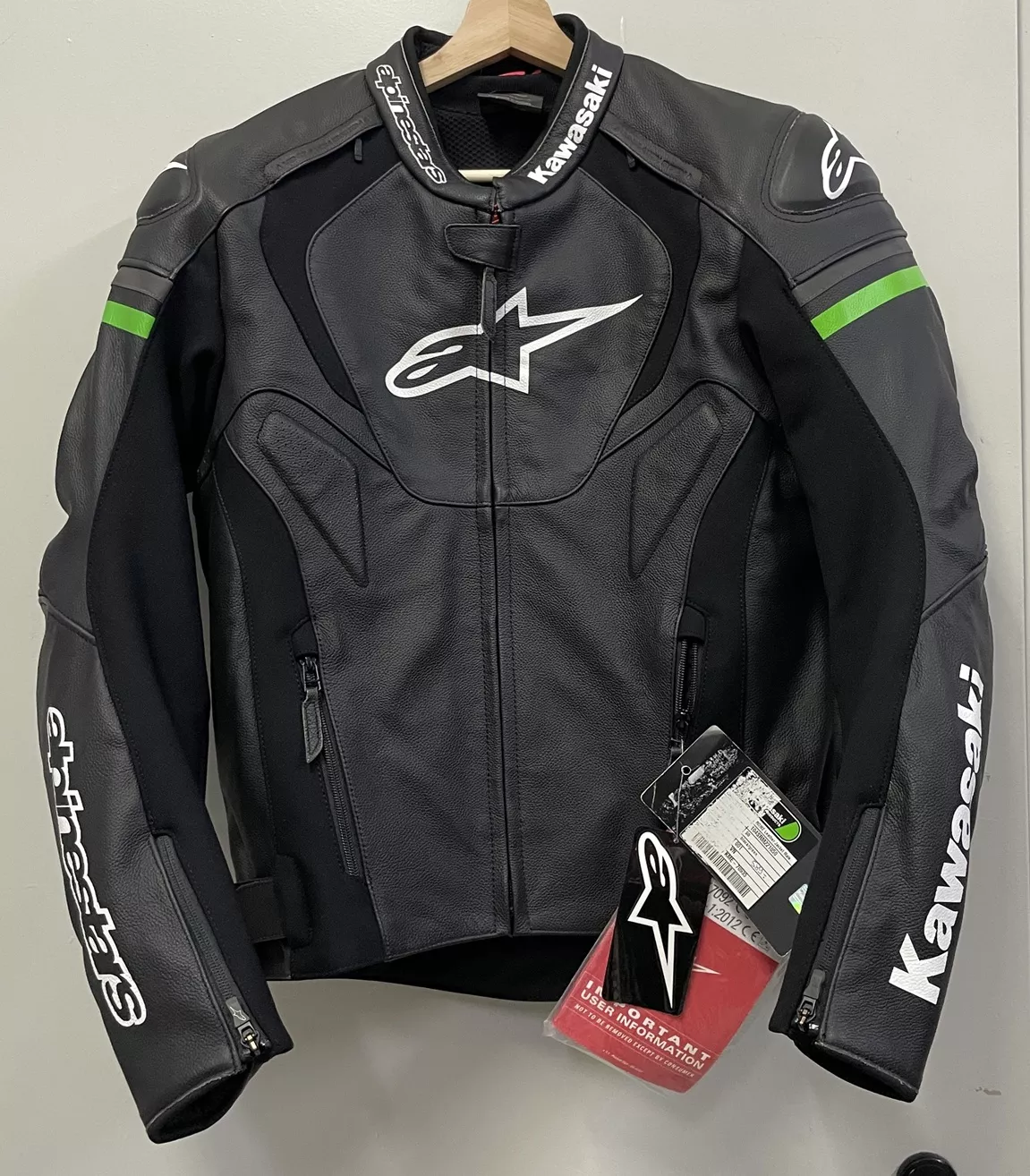 Blouson cuir racing Alpinestars Kawasaki T.50